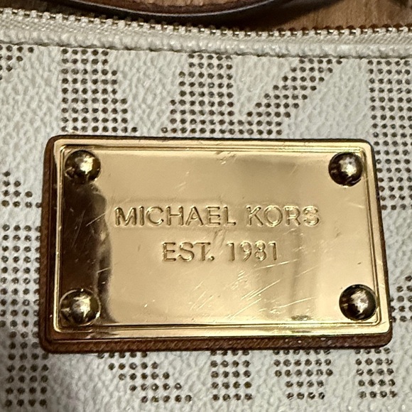 Michael Kors Tan and Gold Logo Wristlet - Picture 2 of 5